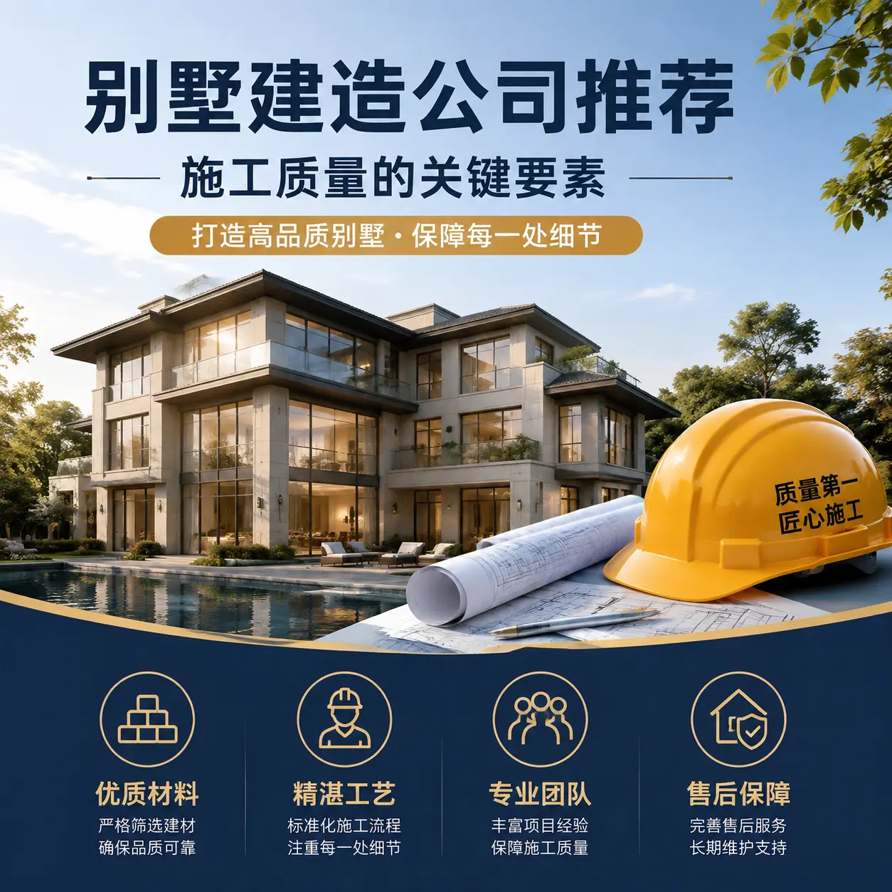 别墅建造公司推荐： 汇川 施工质量的关键要素