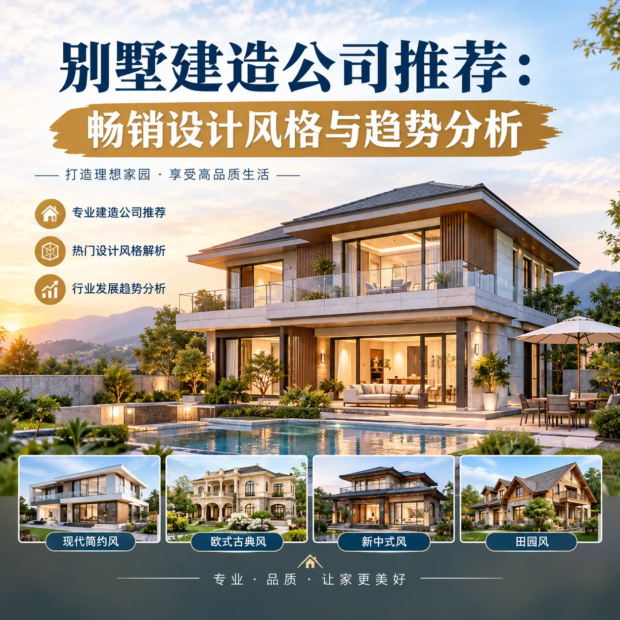 别墅建造公司推荐： 汇川 畅销设计风格与趋势分析