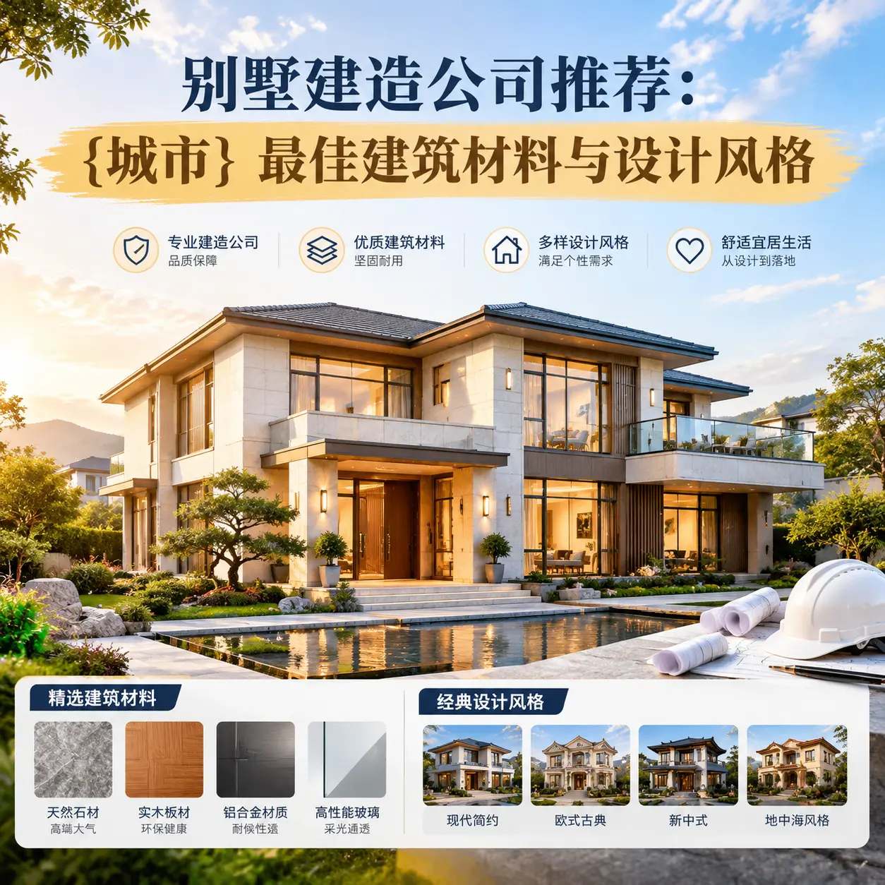 别墅建造公司推荐： 汇川 最佳建筑材料与设计风格